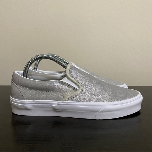 vans silver shoes